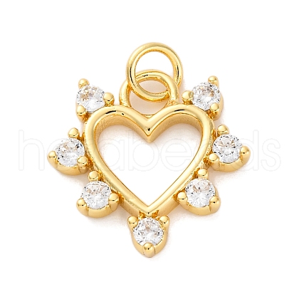 Brass Micro Pave Cubic Zirconia Pendants KK-S510-49G-02-1