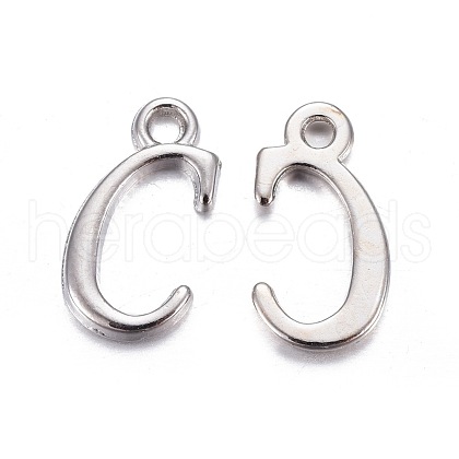 Platinum Plated Alloy Letter Pendants PALLOY-P097-02-C-1