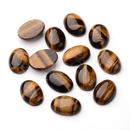 Natural Tiger Eye Oval Cabochons G-L394-06-25x18mm-1