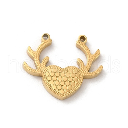 Ion Plating(IP) 304 Stainless Steel Deer Charms STAS-D027-03G-1