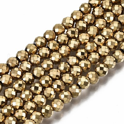 Electroplate Non-magnetic Synthetic Hematite Beads Strands G-T114-54B-G-1
