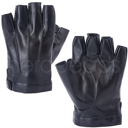PU Leather Shalf-finger Gloves AJEW-WH20001-46-1
