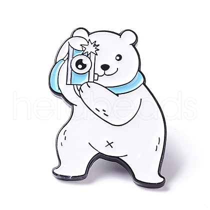 Naughty Bear with Camera Enamel Pin JEWB-A002-01E-1