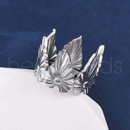 304 Stainless Steel Cuff Rings RJEW-D306-27P-03-1