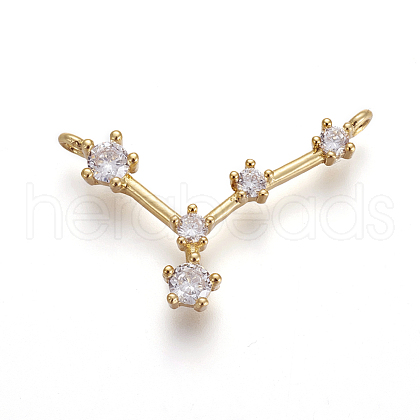 Brass Micro Pave Cubic Zirconia Pendants ZIRC-F099-20G-08-1