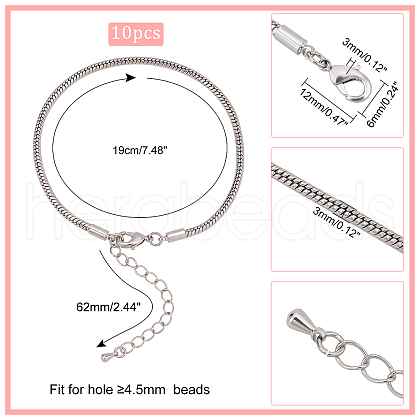 Brass European Style Bracelet Making BJEW-PH0004-01P-1