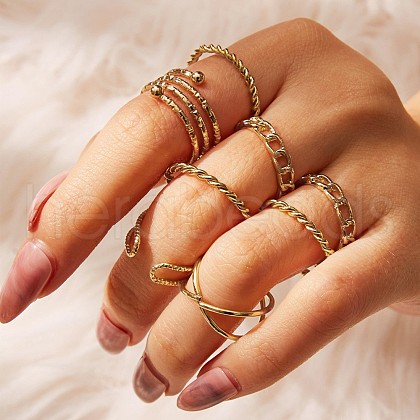 8Pcs Alloy Finger Rings WG529E5-01-1
