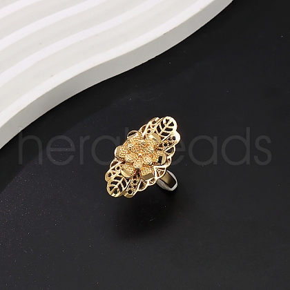 Elegant Hollow Flower Brass Finger Rings for Women MU9448-2-1