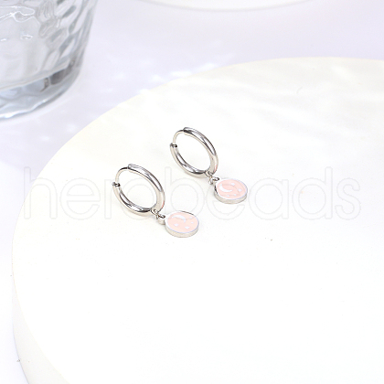 Non-Tarnish Stylish 304 Stainless Steel Moon and Star Dangle Hoop Earrings for Women GA6648-2-1