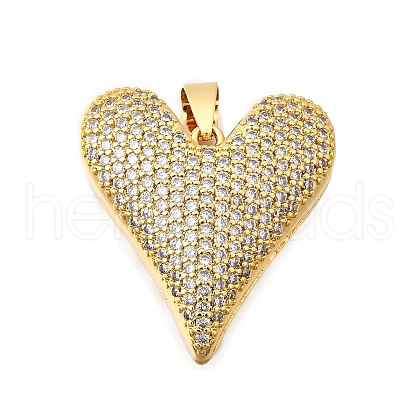 Brass Micro Pave Cubic Zirconia Pendants KK-C094-01C-G-1