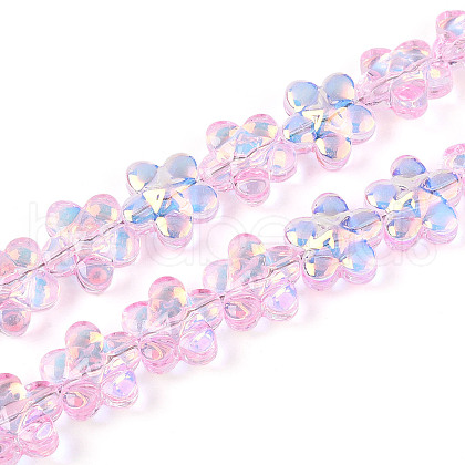 Transparency Electroplate Glass Beads Strands GLAA-T023-38A-04-1