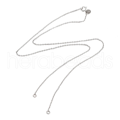Rhodium Plated 925 Sterling Silver Cable Chains Necklace Makings STER-B001-02P-1