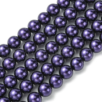 Eco-Friendly Glass Pearl Beads Strands HY-A008-10mm-RB099-1