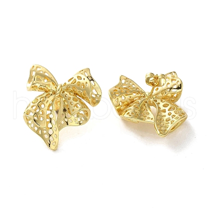 Brass Stud Earrings EJEW-B045-01G-1