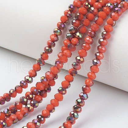 Electroplate Opaque Glass Beads Strands EGLA-A034-P6mm-R03-1