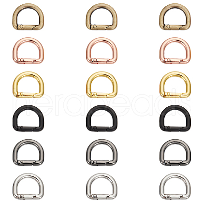 Unicraftale 18Pcs 6 Colors Zinc Alloy Spring Gate Rings FIND-UN0004-09-1