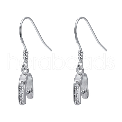 Anti-Tarnish Rhodium Plated 925 Sterling Silver Earring Hooks STER-I009-07P-1