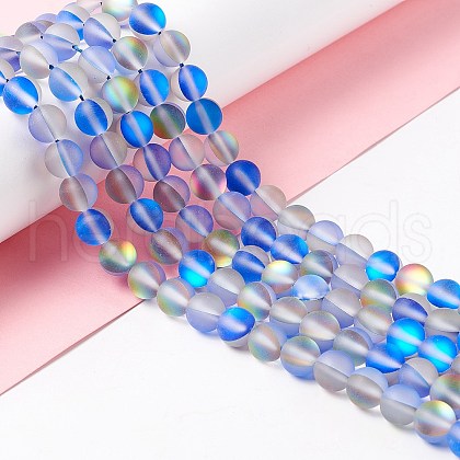 Synthetic Moonstone Beads Strands G-E573-01B-27-1
