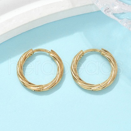 304 Stainless Steel Twist Hoop Earrings for Women EJEW-A130-02A-G-1