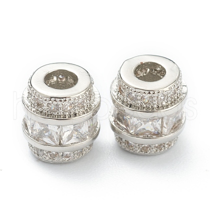 Brass Clear Cubic Zirconia Beads ZIRC-B010-27P-1