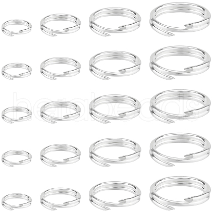 SUNNYCLUE 24Pcs 4 Styles 925 Sterling Silver Split Jump Rings STER-SC0001-43-1