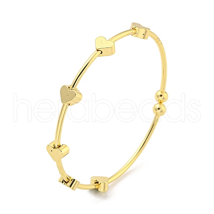 Heart Brass Bangles for Women BJEW-Z062-16G-1