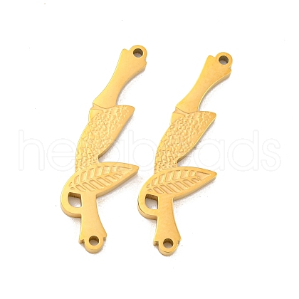 Ion Plating(IP) 304 Stainless Steel Bamboo Links Connector Charms STAS-S135-02G-1