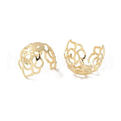 Rack Plating Brass Flower Bead Caps KK-K381-03G-02-1
