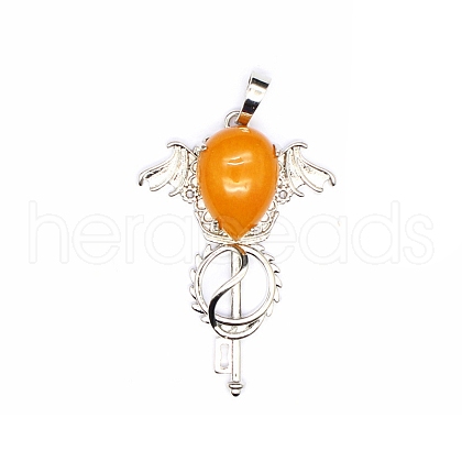 Natural Topaz Jade Teardrop Pendants PW-WG60016-09-1