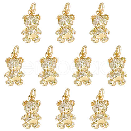 SUNNYCLUE Brass Micro Pave Clear Cubic Zirconia Pendants ZIRC-SC0001-25-1