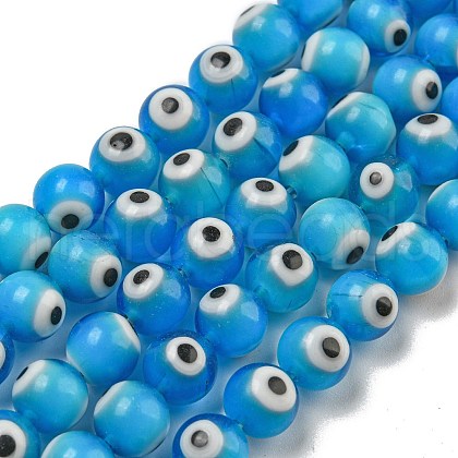 Handmade Lampwork Beads Strands LAMP-H001-07C-1