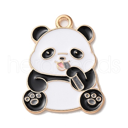 Golden Plated Alloy Enamel Pendants ENAM-Q504-03G-06-1
