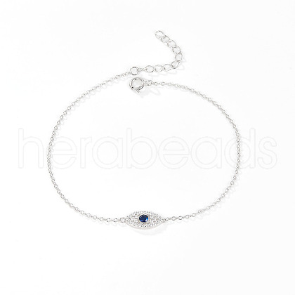 S925 Silver Devil Eye Bracelet with Full Diamond Eyes Series AK1290-2-1