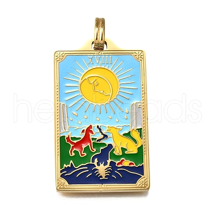 Tarot 304 Stainless Steel Enamel Pendants STAS-M119-07J-G-1