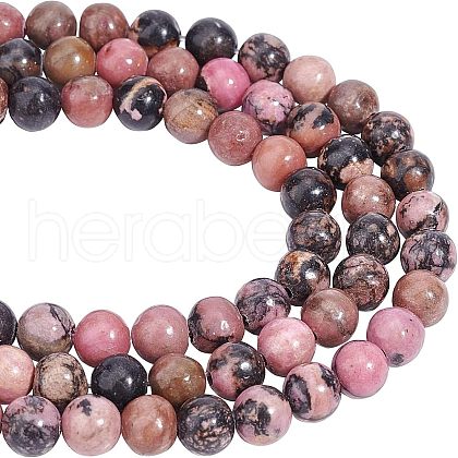  3 Strands Natural Rhodonite Beads Strands G-NB0003-45-1