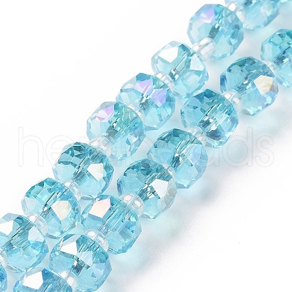 Electroplate Transparent Glass Beads Strands EGLA-H101-03E-1
