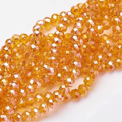 Electroplate Glass Beads Strands EGLA-D020-6x4mm-51-1