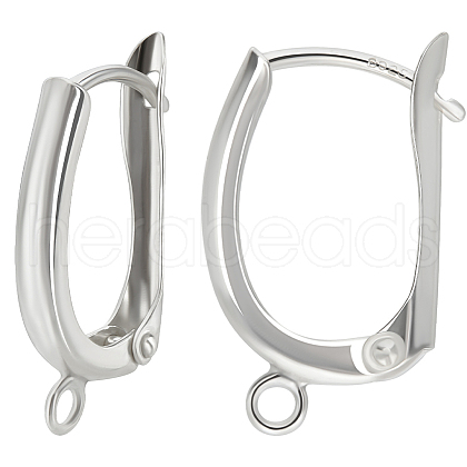 Beebeecraft 2 Pairs 925 Sterling Silver Hoop Earring Finddings STER-BBC0007-13-1