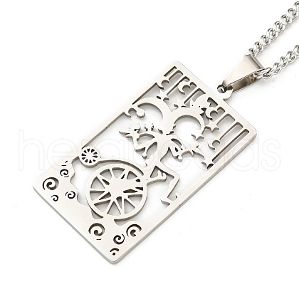 Non-Tarnish 304 Stainless Steel Pendant Necklaces NJEW-L118-02P-04-1