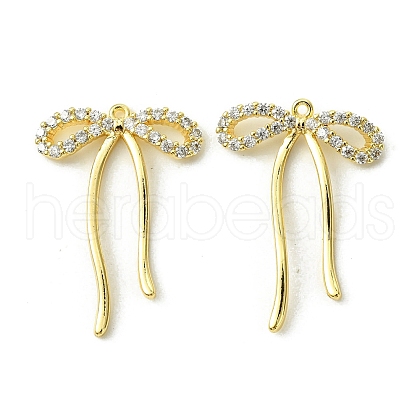 Brass Micro Pave Cubic Zirconia Pendants X-FIND-Z035-05G-1