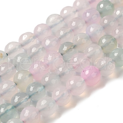 Dyed & Heated Natural Agate Beads Strands G-P539-D01-02-1