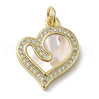 Brass Micro Pave Cubic Zirconia Pendants KK-Q808-37G-1