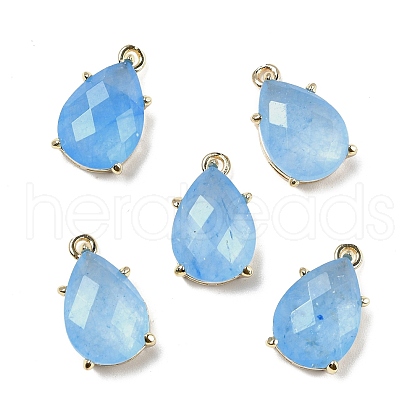 Natural Jade Faceted Pendants G-M431-16G-03-1