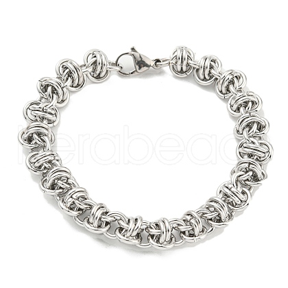 304 Stainless Steel Rope Chain Bracelet BJEW-C042-07P-1