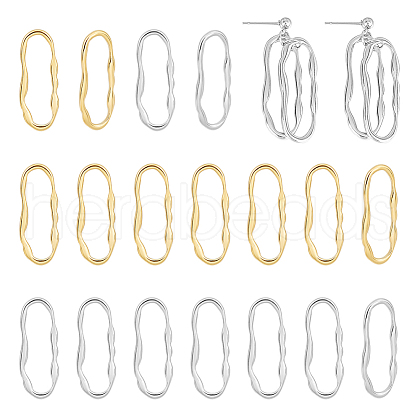 Unicraftale 16Pcs 2 Colors 304 Stainless Steel Linking Rings STAS-UN0050-16-1