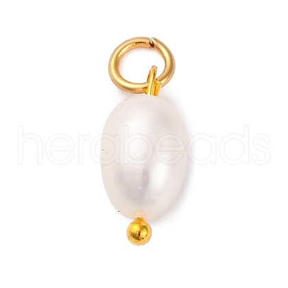 5Pcs Natural Cultured Freshwater Pearl Potato Charms PALLOY-JF02954-1