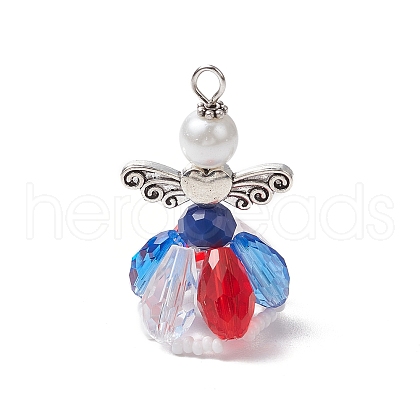 Glass Pearl Beads Pendants PALLOY-MZ00619-01-1