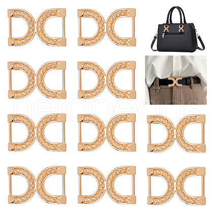 WADORN 10Pcs Alloy Buckle Clasps FIND-WR0010-70-1