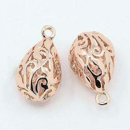Brass Hollow Pendants KK-D249-03RG-1