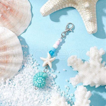 Handmade Porcelain Pendant Decorations HJEW-JM03211-03-1
